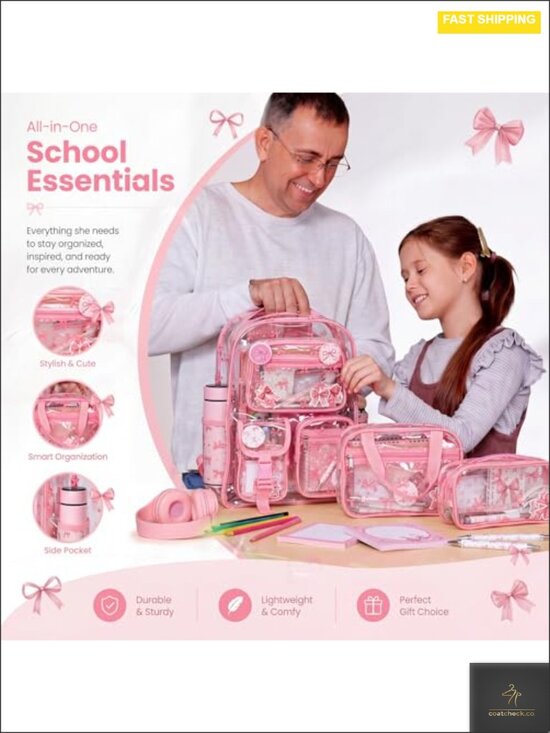 30pcs Clear Backpack Set with Lunch Bag & Stationery Case